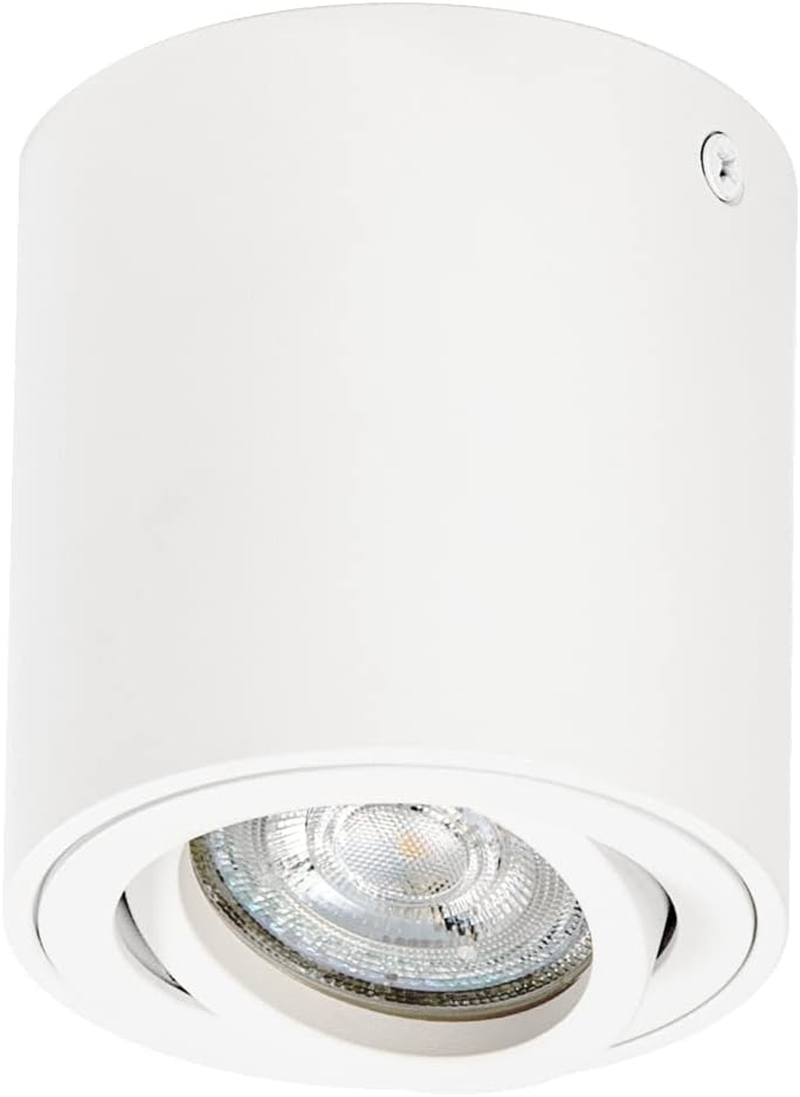 LEDVANCE Spot Surface round Ceiling-Mounted Spot, White, with GU10 Base, Can Be Fitted with a Normal or Smart Lamp, Flexible Beam Angle, IP20 Protection, High-Quality Housing