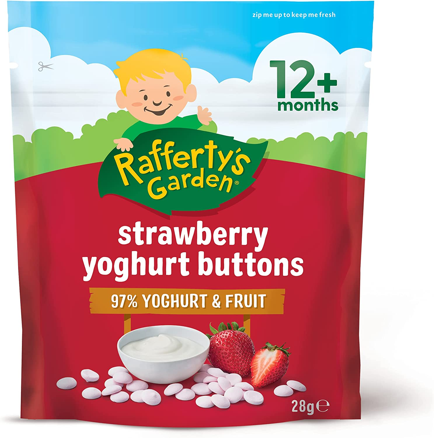 Rafferty'S Garden Strawberry Yoghurt Button Snacks for 12+ Month Babies, 28G (Case of 8)