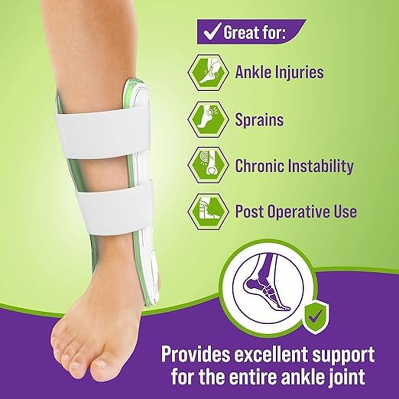 Premium Air Stirrup Ankle Brace Stabilizer with Air & Gel Cold Therapy - One Size Fits All image number 3