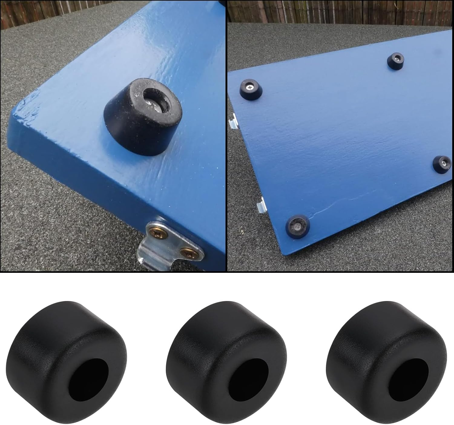 SG Store 16PCS round Black Rubber Speaker Feet with Stainless Washer, 25X15Mm