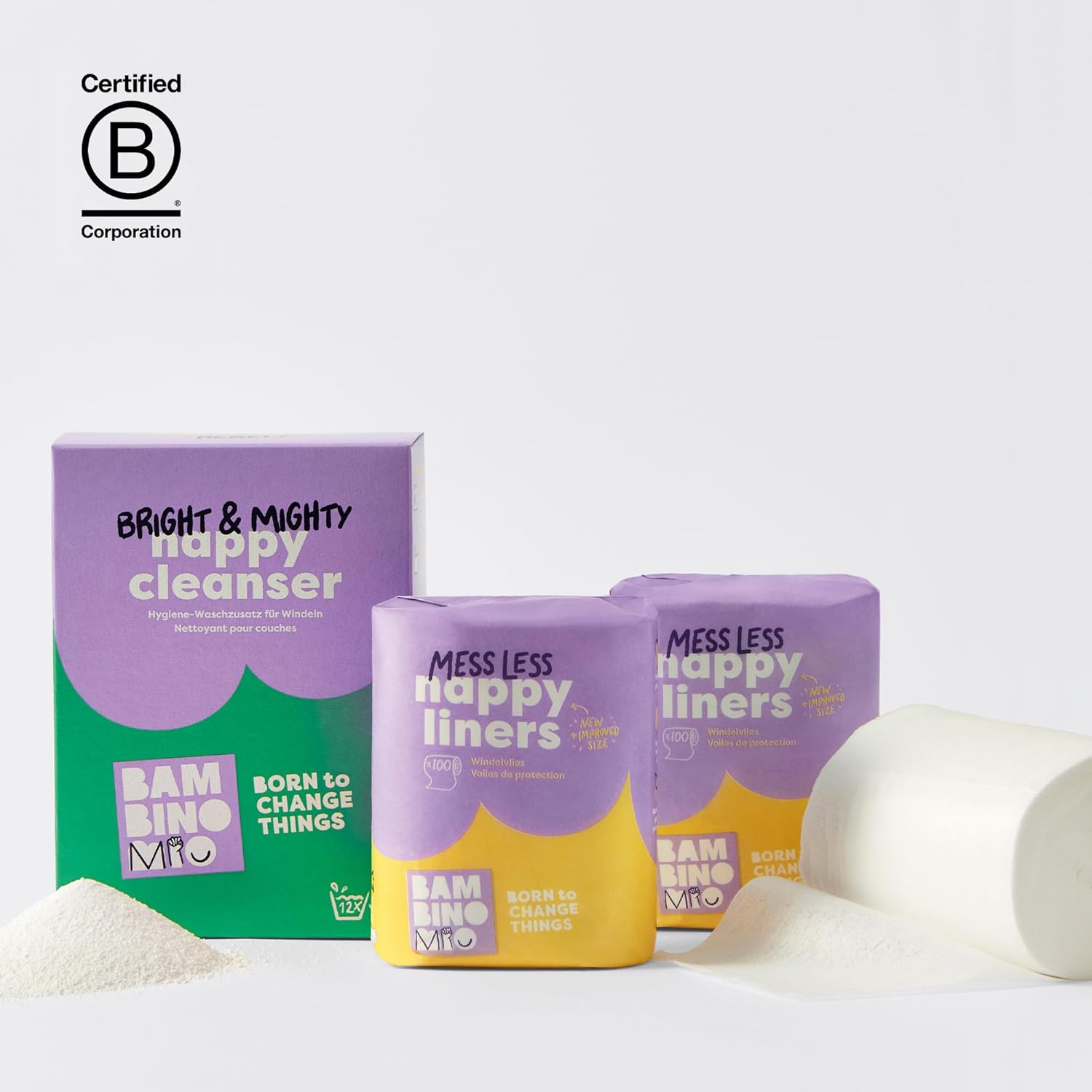 Bambino Mio, Messless Nappy Liners, Biodegradable, Packaging May Vary, 100 Liners (Pack of 5) image number 6