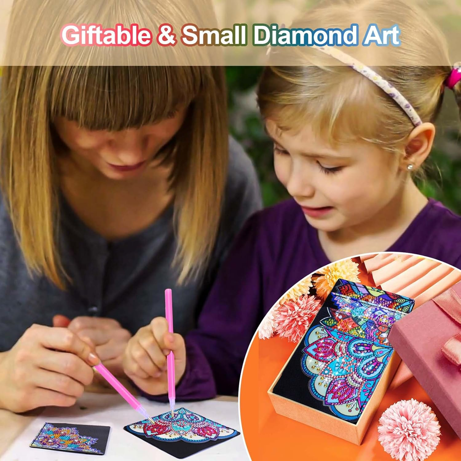 BSRESIN Diamond Art Bookmarks, 4 PCS Cute Diamond Art Bookmarks for Book Lovers, DIY Corner Bookmark Diamond Art Kits for Kids image number 2