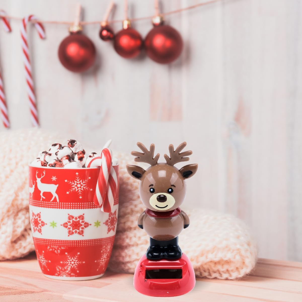 [6PCE] Christmas by SAS Christmas Dancing Character Toys, Solar Swinging, Playful Holiday Entertainment - 5Cm X 10Cm image number 2