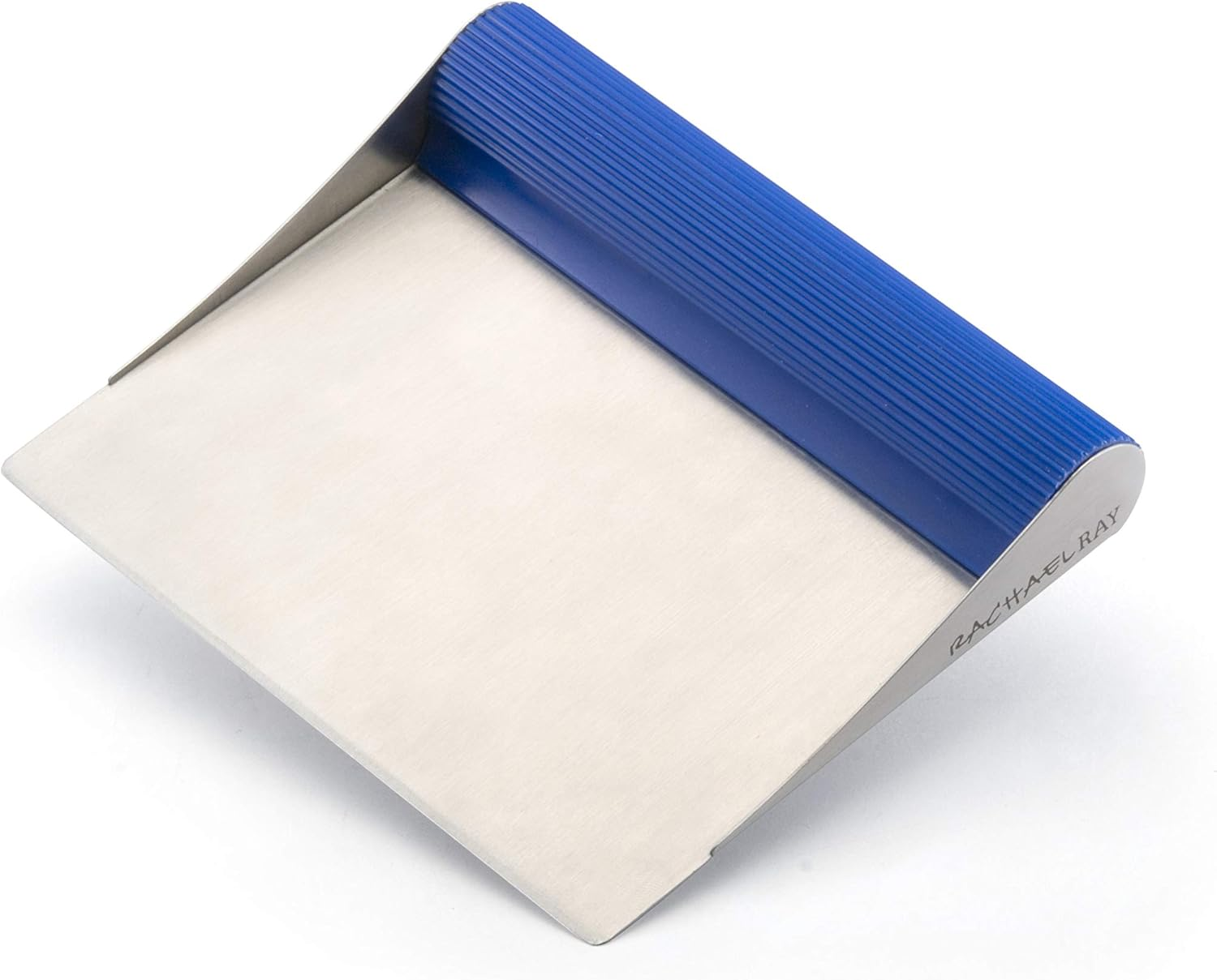 Rachael Ray Tools and Gadgets Stainless Steel Pastry Scraper/Bench Scrape/Kitchen Tool for Baking and Cooking/Dishwasher Safe, Sea Salt Gray, 6X5X1In