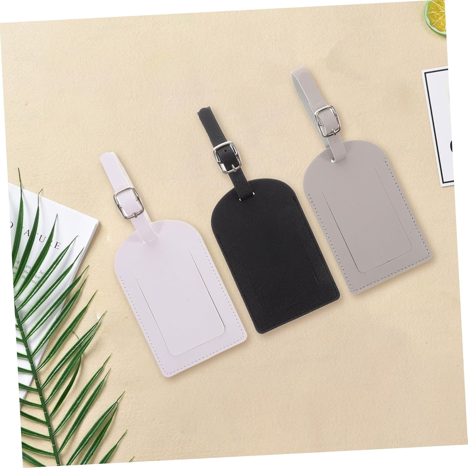 LIFKOME 3Pcs Pu Luggage Tags for Suitcase Travel Labels Airplane Boarding Pass Design for Easy Identification and Efficient Luggage Management image number 3
