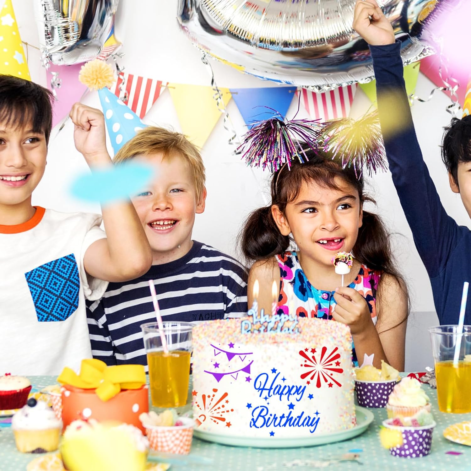 36Pcs Cookie Stencils, 36 Styles Reusable Happy Birthday Cake Stencil Templates for Cookies Baking Painting Dessert Decoration Tools DIY Arts Crafts Decor image number 3