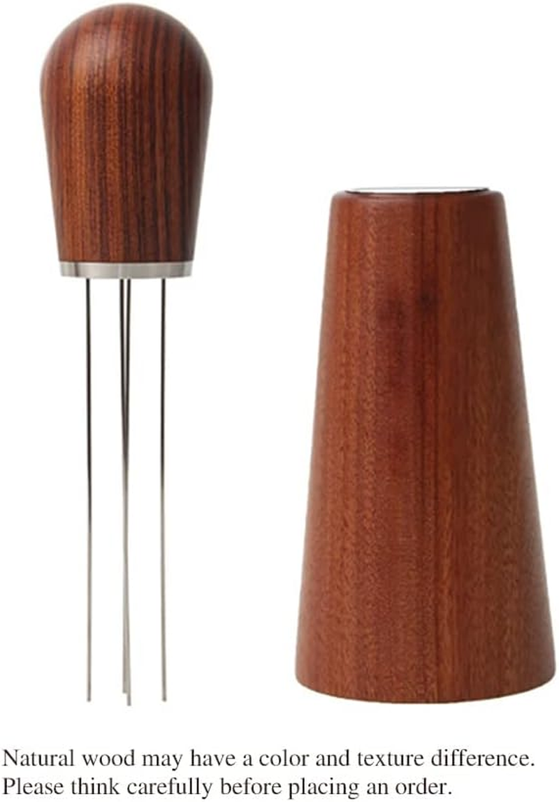 Espresso Coffee Stirrer, Coffee Powder, Coffee Stirring Tool for Espresso Distribution, Stainless Steel Needle, Natural Wood Handle and Stand (2PCS Set(1 Red Sandalwood+1 Brush)) image number 5