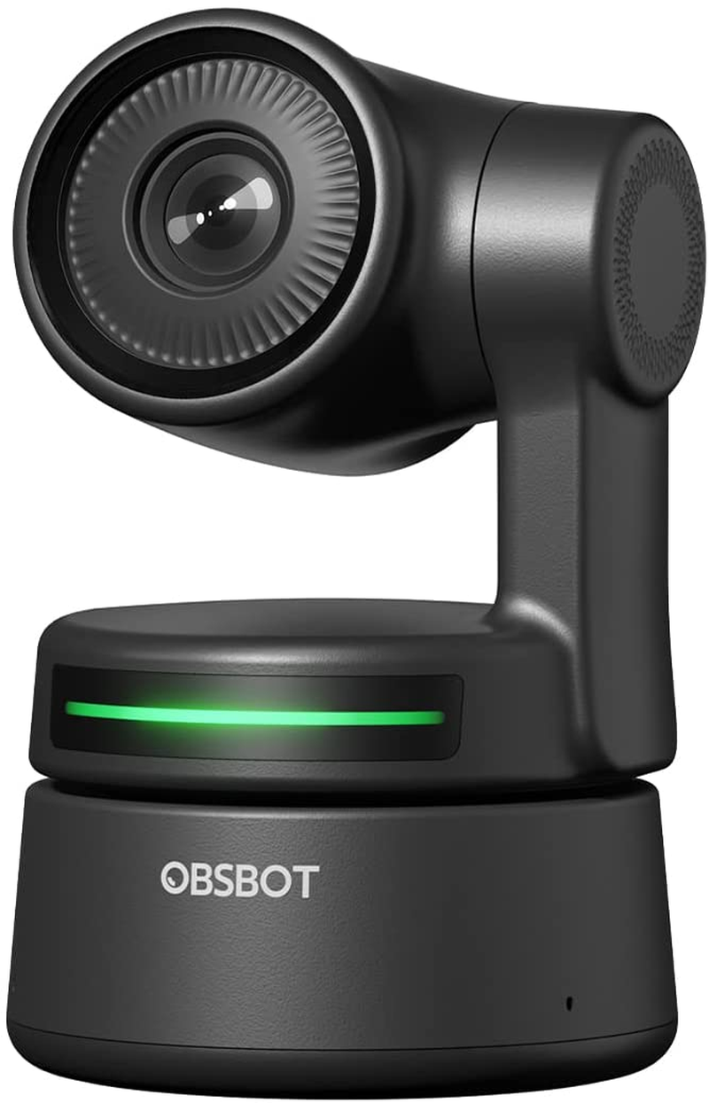 OBSBOT Tiny PTZ 1080P Webcam with AI Tracking & Auto-Frame, Streaming Web Camera with Built-In Microphone, USB Computer Webcam with Gesture Control, 2X Digital Zoom, Low-Light Correction