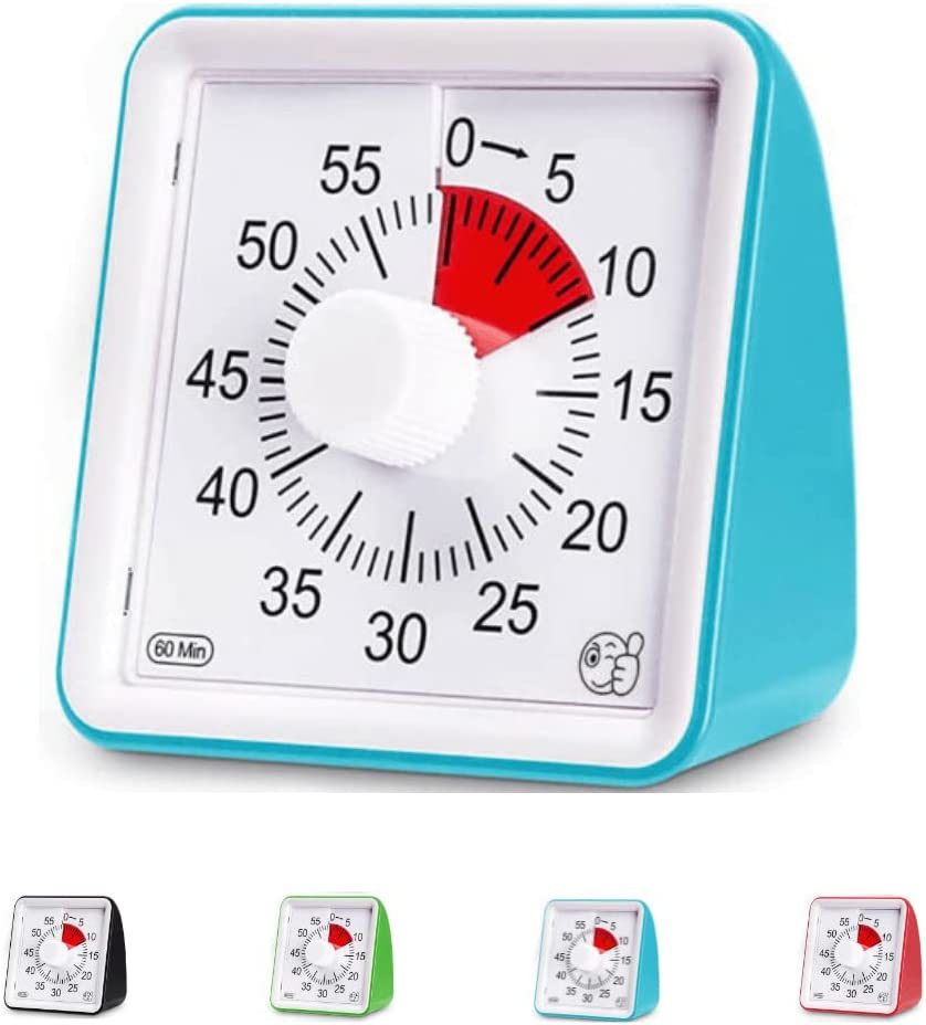 60-Minute Visual Countdown Timer for Kids and Adults, Classroom Time Management Clock (Large, Black)