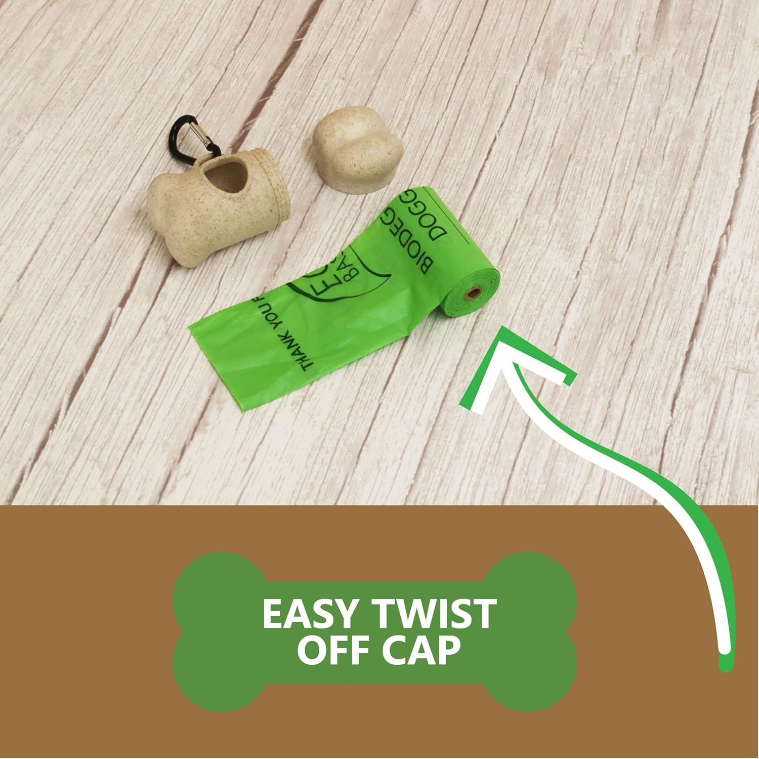 2X Eco Basics Doggy Poo Bag Holder Dispenser Outdoor - Brown image number 6