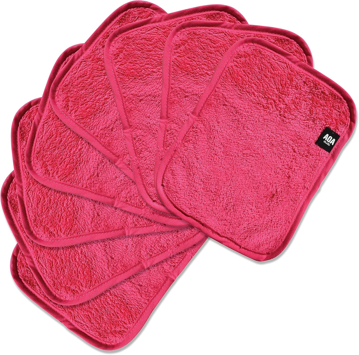 AOA Studio Microfiber Face Cloth Makeup Erase Remover Face Towels Reusable Microfiber Cleansing Towel Remove Makeup with Water7.8" X 6.2", All Skin Type and Even Sensitive Skin (8 Packs)