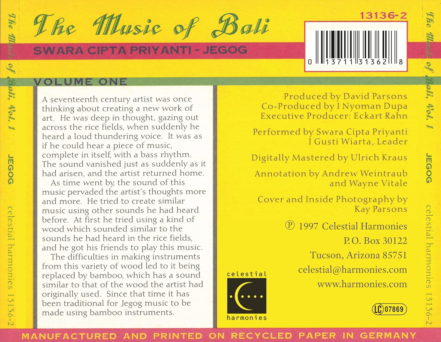 The Music of Bali Vol 1: Jegog