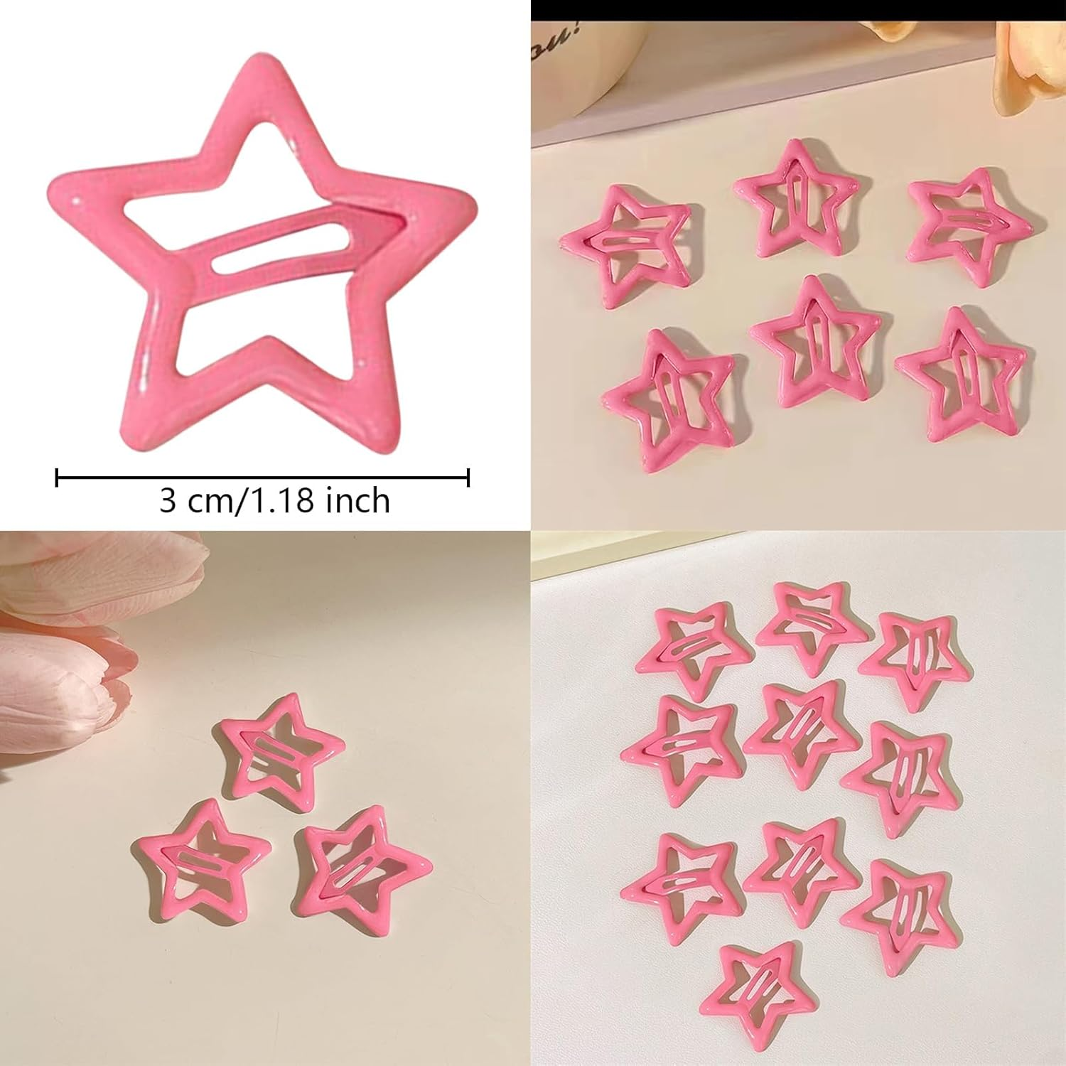 Star Snap Hair Clips for Women Girls 10PCS Pink Metal Star Hair Barrettes Y2K 2000S Non Slip Metal Stars Cute Hair Accessories for Women Girls Toddle - Purple image number 5