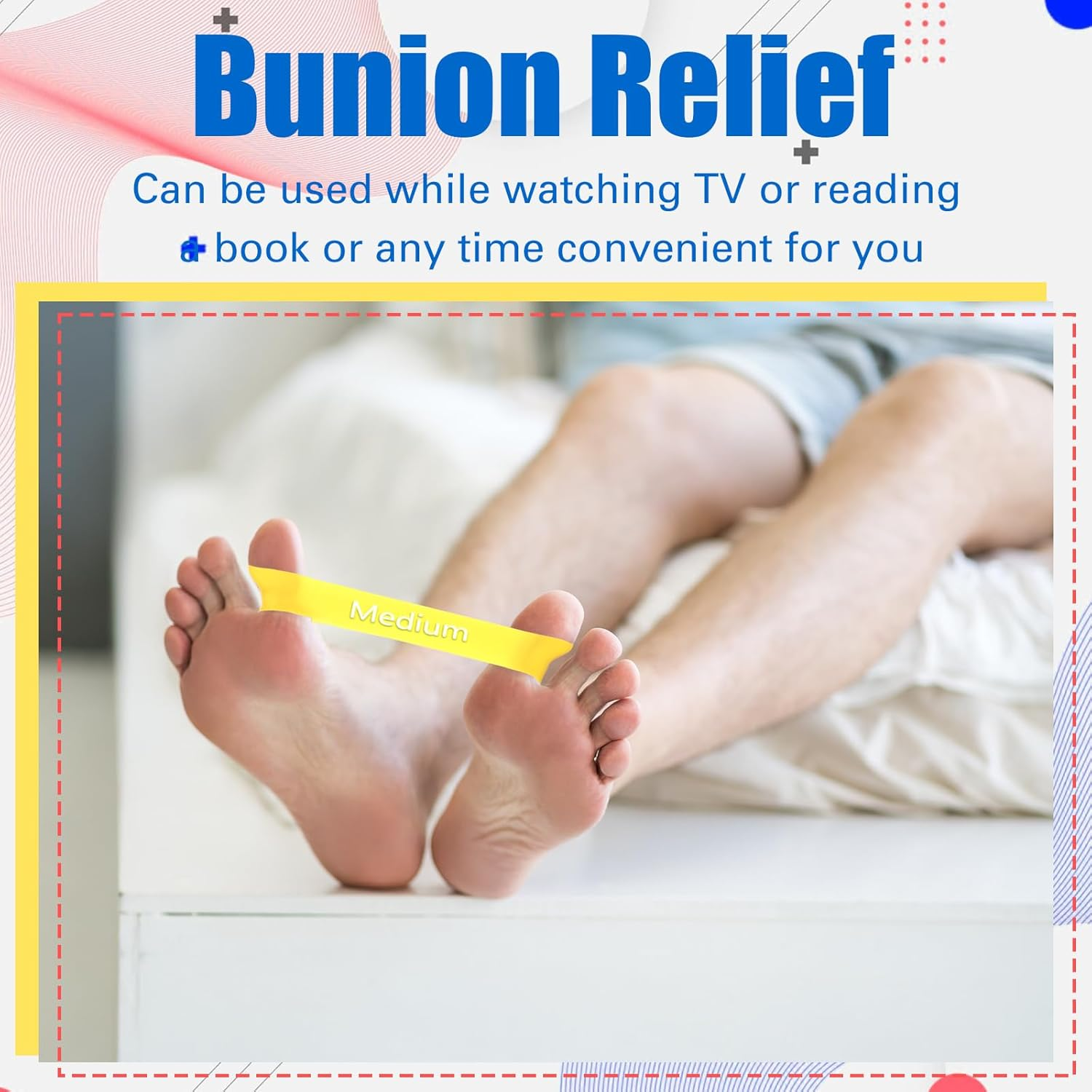 Set of 5 Toe Bands Toe Stretcher Bands Resistance Toe Bands with Carry Bag for Correct Alignment Ankle Exercise Foot Strengthening (Multicolor) image number 3