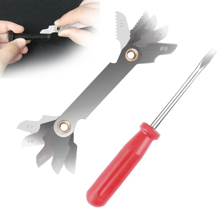 TOPEX 40 Pcs Metric Tap and Die Set Screw Thread Drill Kit Pitch Gauge M3-M12 image number 5