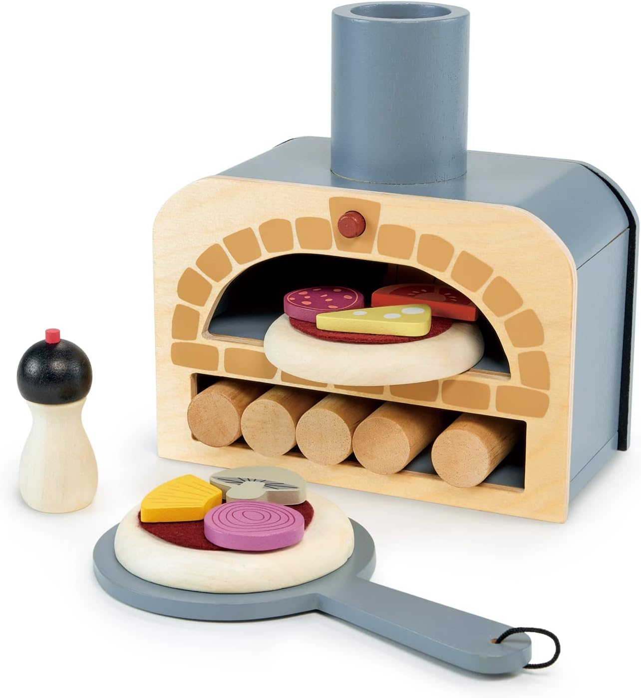Tender Leaf Toys Make Me a Pizza! - Wooden Pretend Pizza Oven Play Food Set for Kids image number 1