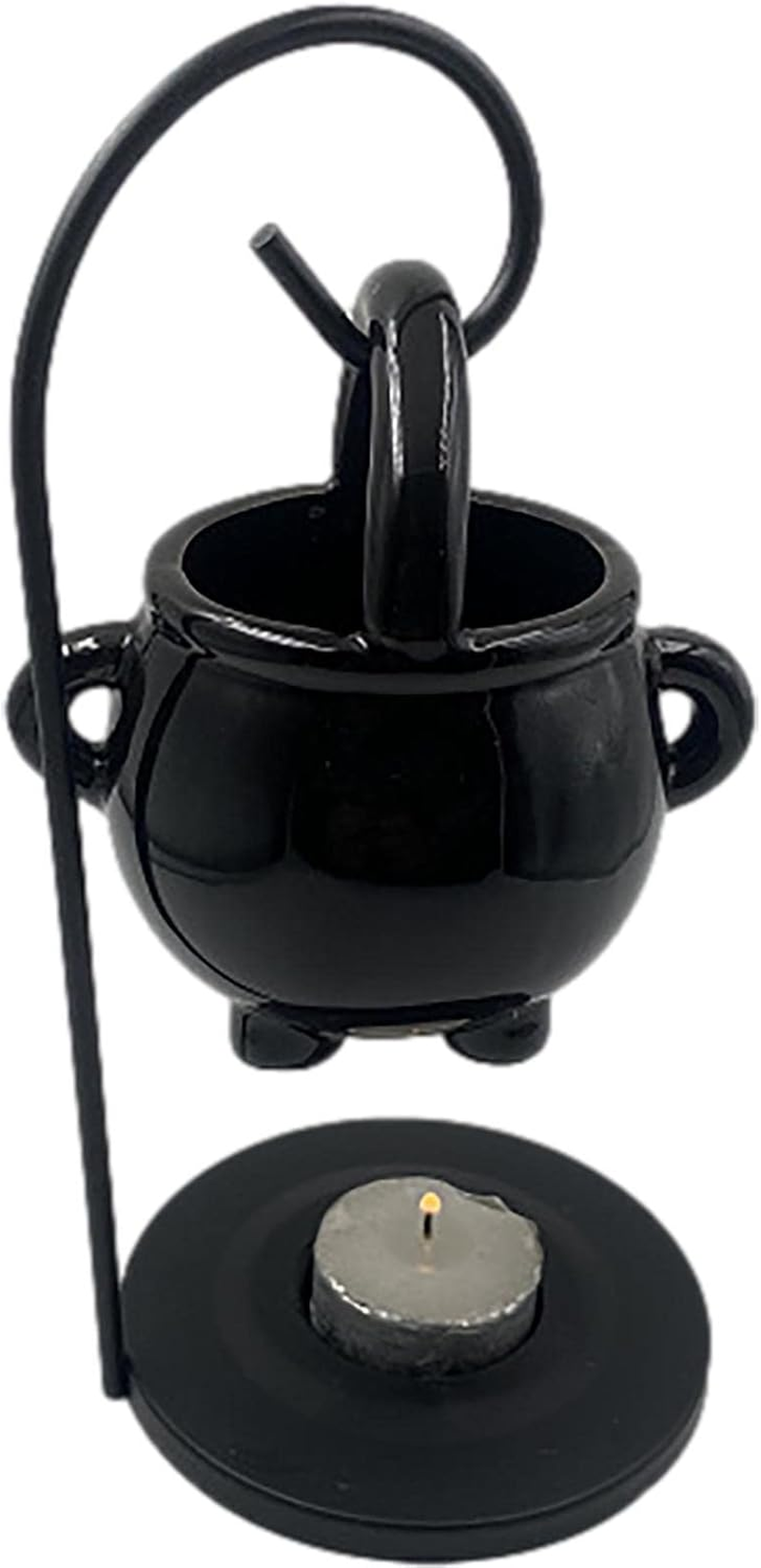 Witch Soup Pot Aromatherapy Burner - 1 Incense Holder for Scented Oil & Scented Waxes | Yoga Meditation Decor Hanging Cauldron Home Fragrance, Halloween Incense Burner image number 3