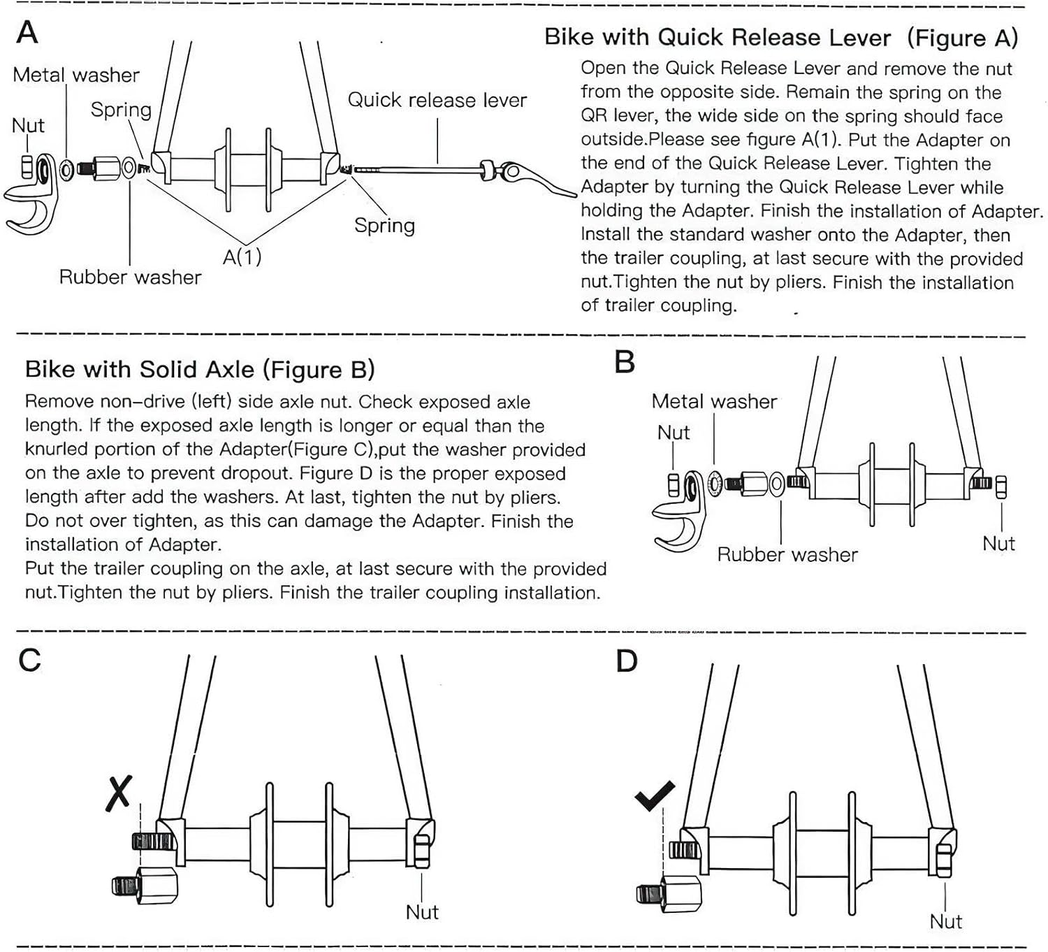 Extenders for Training Wheels | Universal Stabiliser Extension Bolts,Portable Stainless Steel Extension Bolts for Kids Bike, Mountain Bike, Baby Pet Sundries Trailer Zorq image number 2