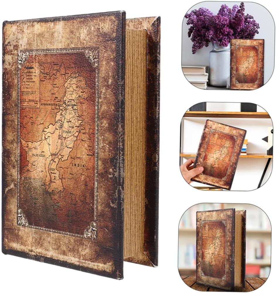 GARVALON Vintage Book Shaped Key Storage Box European Style Simulation Book Ornament Decorative Keepsake Organizer for Jewelry and Items for Home image number 2