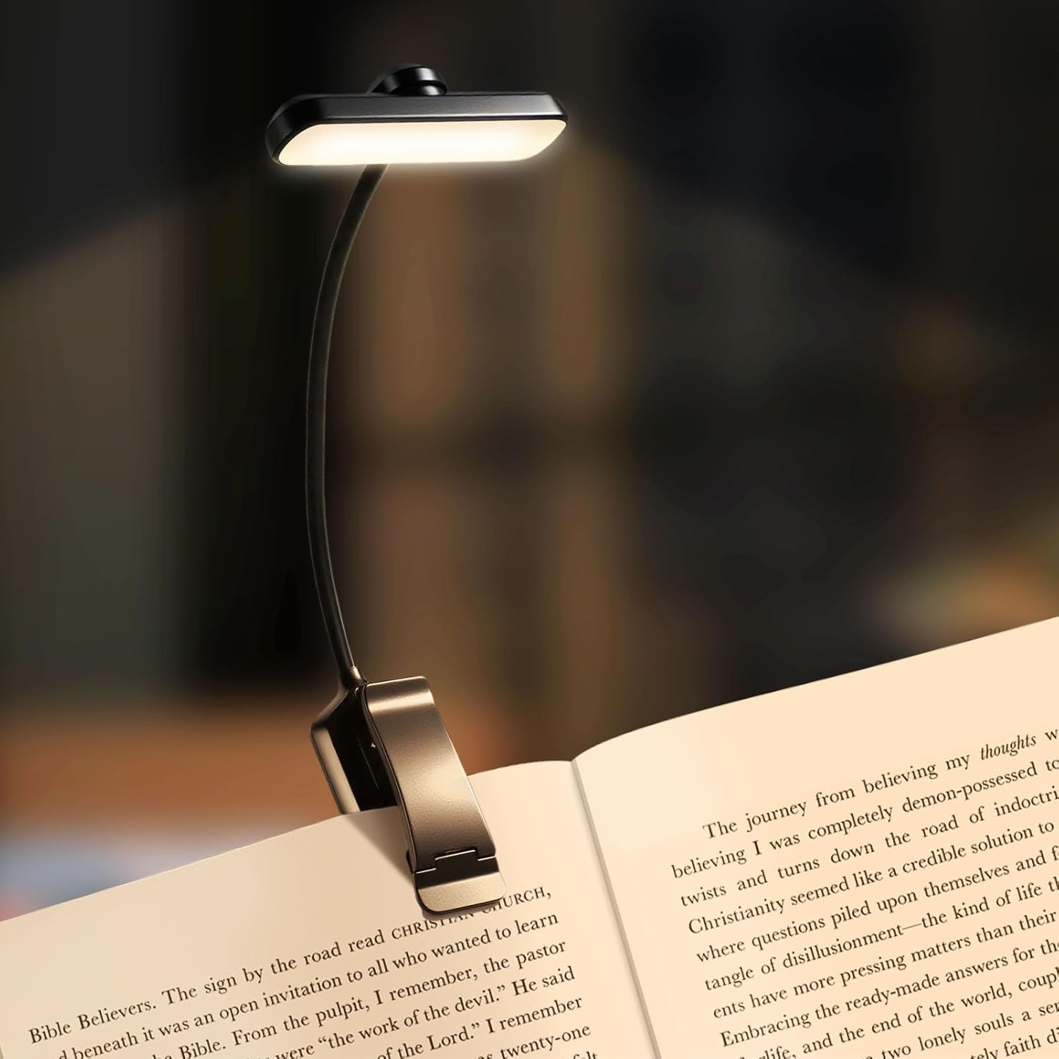 Kakeyrun 24 LED Book Light, Reading Light Night Light with 80 Hours Runtime, 3 Eye-Protection Mode & 5 Brightness Levels, Large Lamp Area, 360&deg; Flexible for Reader, Music Sheet Lighting (Black)