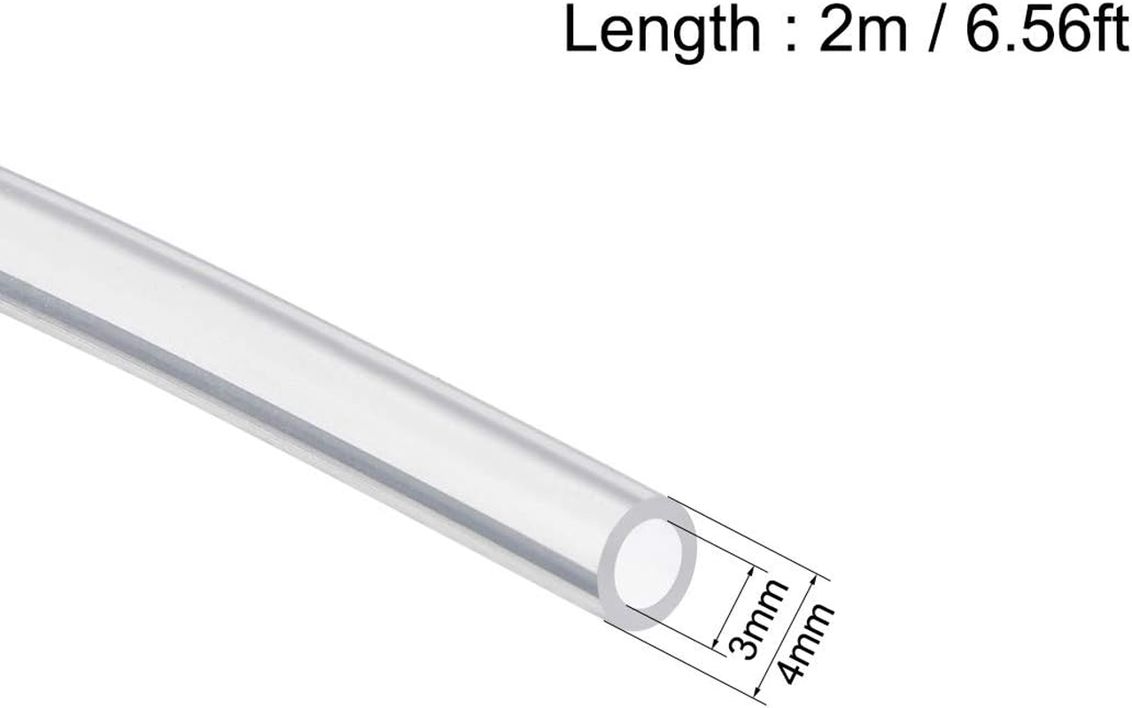 Uxcell Silicone Tubing 1/8 Inch(3Mm) ID X 5/32 Inch(4Mm) OD 6.6Ft 2M Flexible Silicon Rubber Tube for Pump Transfer Clear