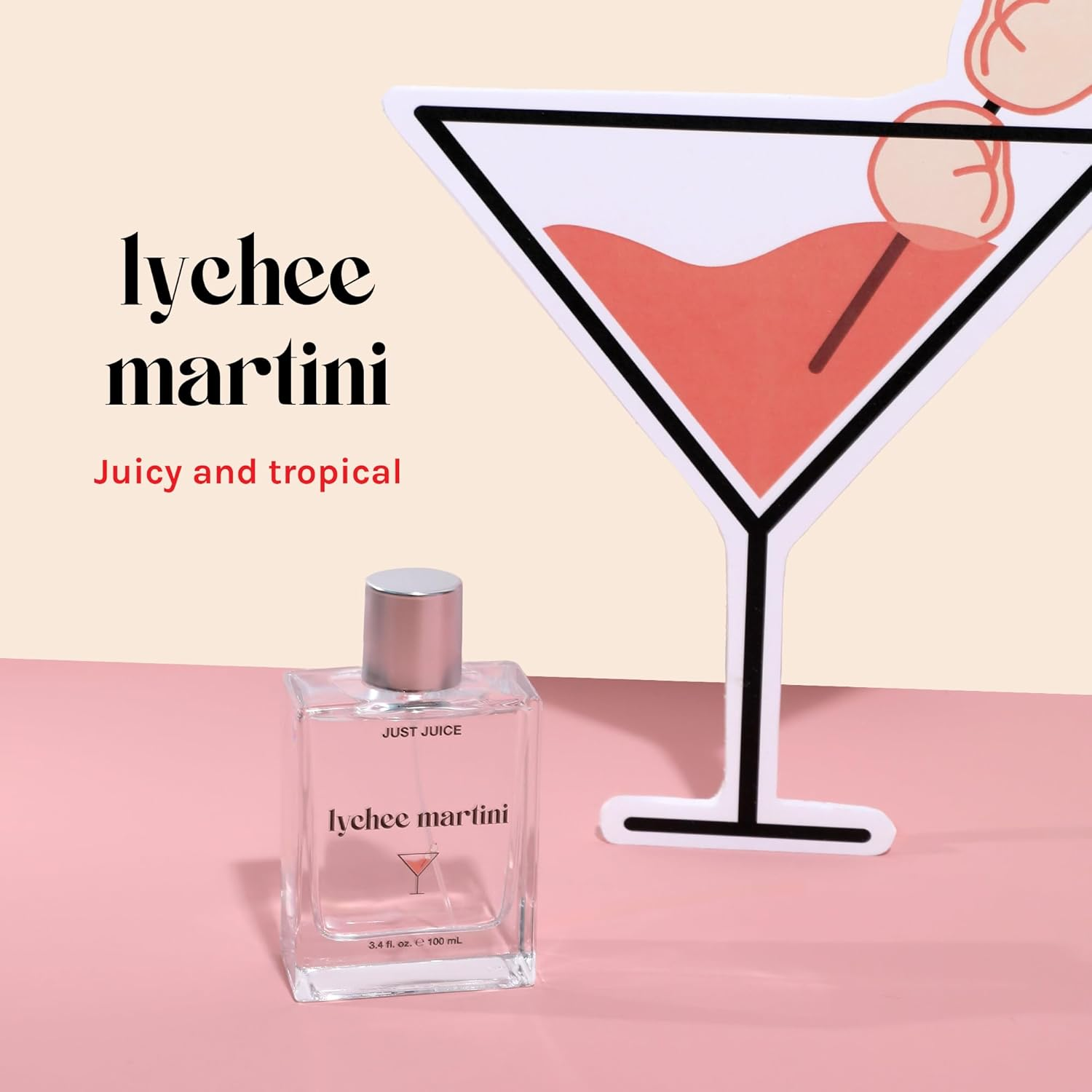 Just Juice Lychee Martini - Lychee, Passion Fruit, and Musk Perfume for Women and Men - Fruity and Tropical Summer Perfume - 100 Ml image number 4