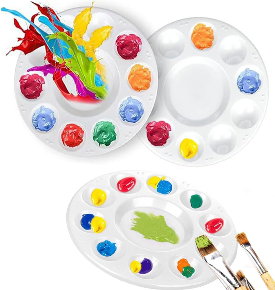 20 Pcs Paint Tray Palettes, Art Painting Palettes with 10 Wells for Oil Acrylic Watercolor DIY Craft Professional Art Painting, Paint Pallets for Watercolor Painting, Acrylic Painting, DIY Crafting image number 4