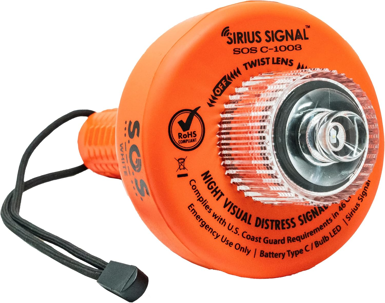 Sirius Signal SOS LED Distress Signal with Daytime Distress Flag and Whistle &ndash; MAST Approved