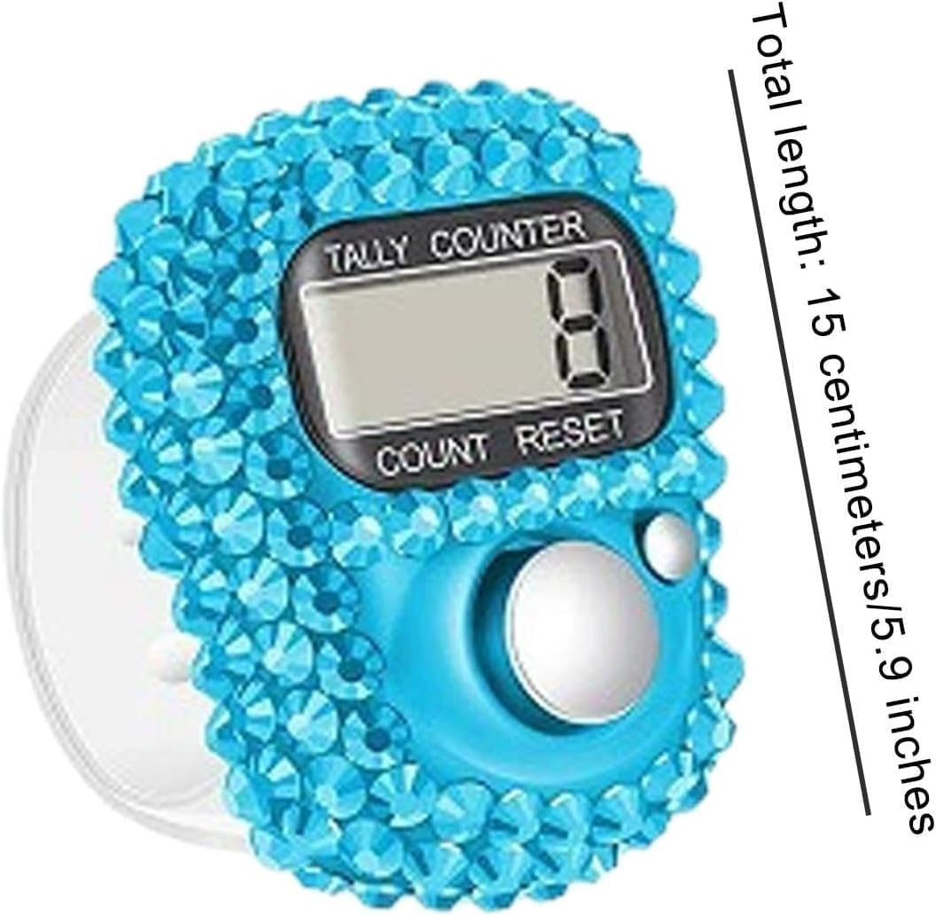 Jowxsx Blue Electronic Finger Tally Counter, Convenient Finger Clicker Counter, Portable Digital Display Tally Counter, Resettable Mini Lap Counter for Golf Goods Counting Lap Knitting Accessories image number 3