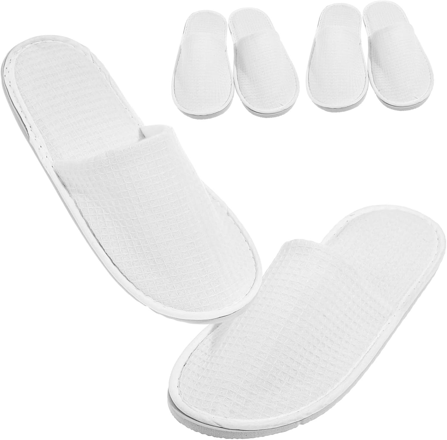 VICASKY 4Pairs Disposable Slippers for Guests Hotel Spa Use Comfortable Cotton Hygroscopic Breathable Footwear for Home Parties and Travel