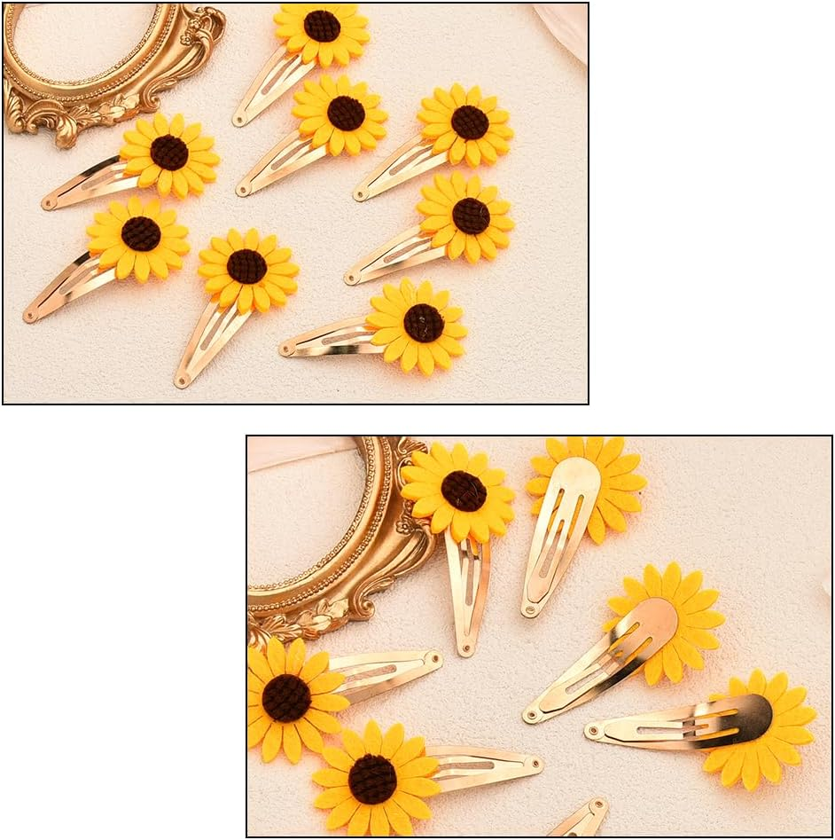 Sunflower Hair Clip - Small Snap Hair Clips for Women & Girls - 8Pcs Daisy Flower Hair Clips & Barrettes image number 2