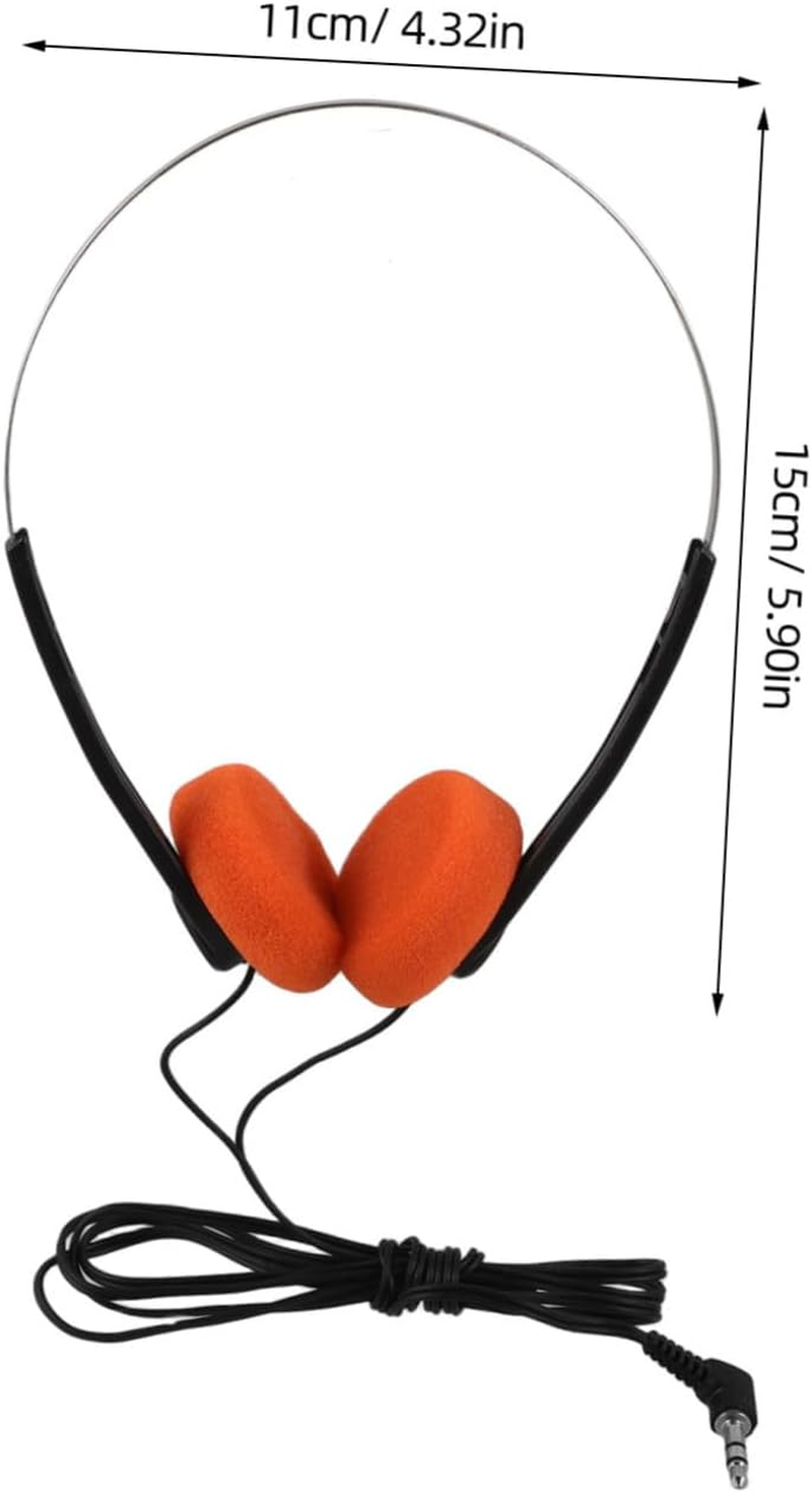 RORPOIR Retro Student Headphones Lightweight Travel Sturdy School Headset Adjustable Headband Cushioned Ear Pads for Comfortable Safe Listening in Classroom Library image number 6