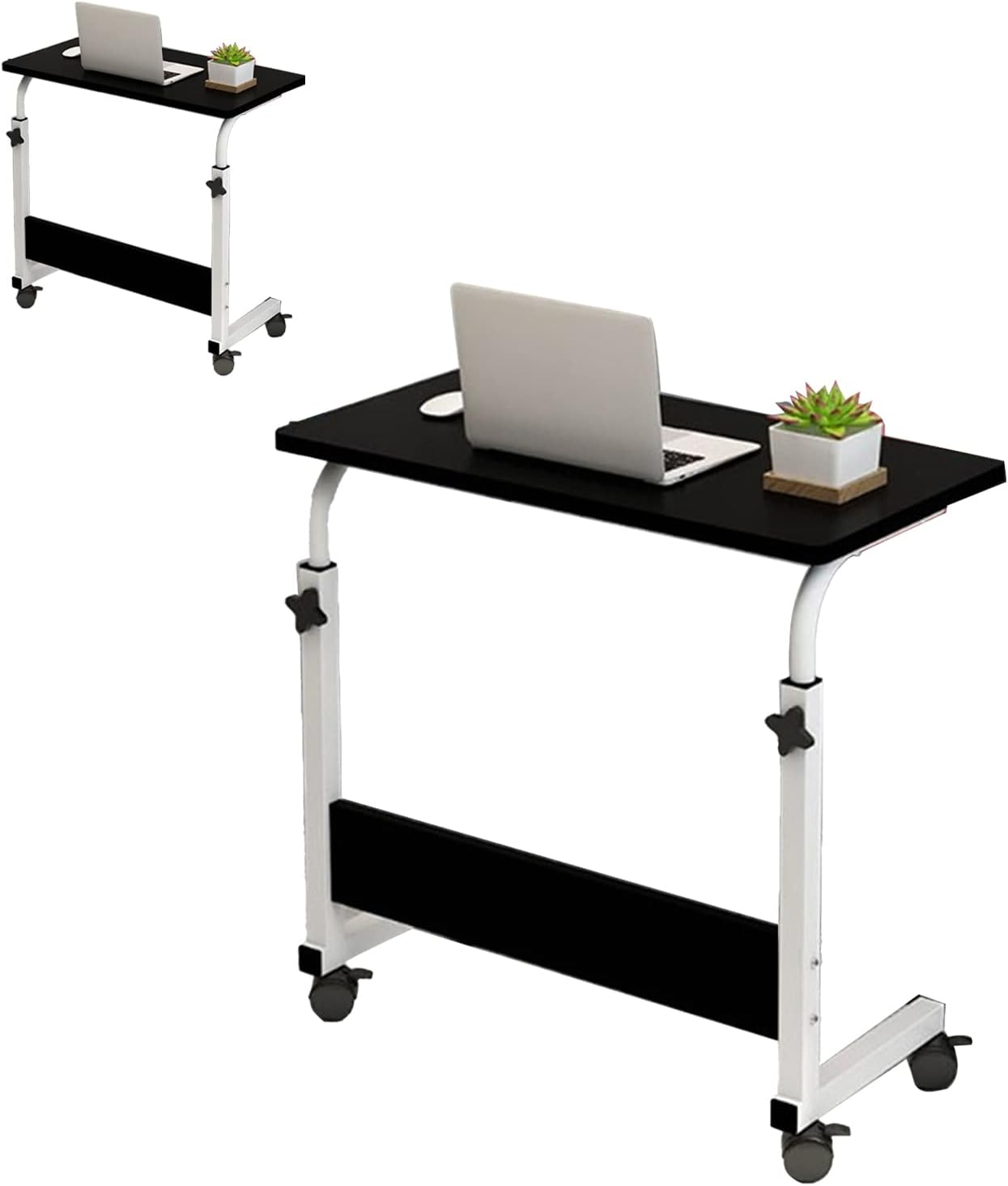 Bedside Laptop Desk, Liftable Bedside Table 60 X 40Cm Space Saving C Shape for Dining Room (Wood Color)