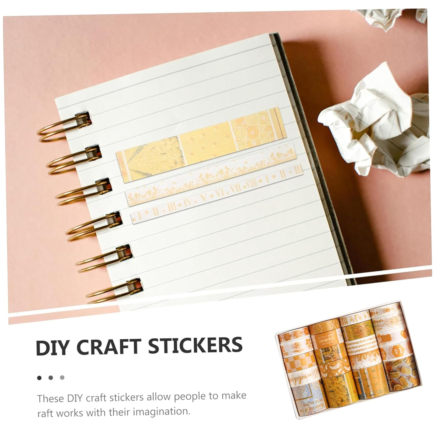 Decorative Washi Tape Set, 20 Rolls, Vintage Style for Crafts, Journals, Scrapbooks image number 4