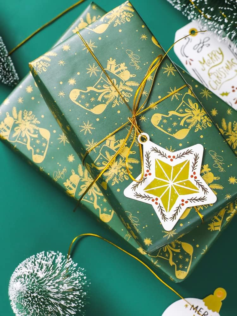 Cute Christmas Tags 60Pcs Set of 12 Designs with Natural Jute Twine Christmas Tree Decoration Holiday Decor Gifts Card Baking Birthday Wedding Paper Tags image number 4