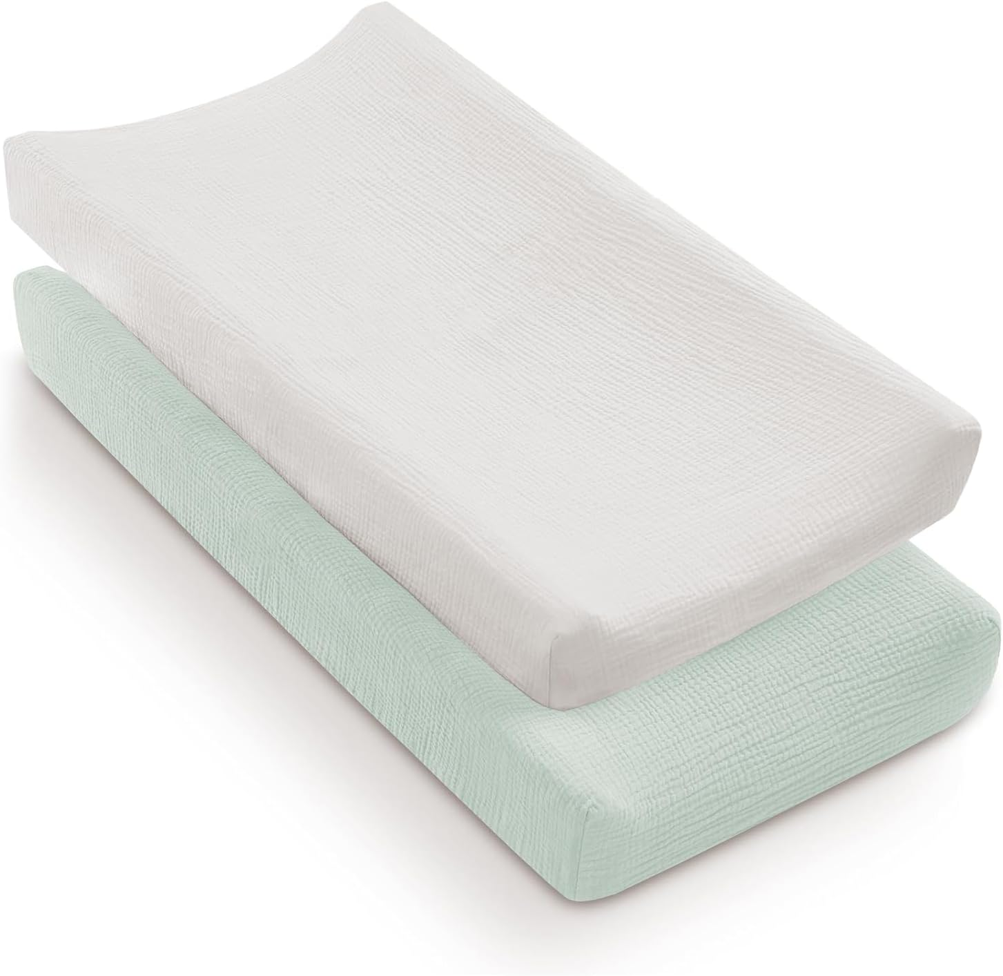 2Pcs Changing Pad Cover Pure Cotton Diaper Changing Pad with Elasticated Straps Soft Breathable Changing Pad Cover Diaper Changing Pad Suitable for Travelling (Brownish)