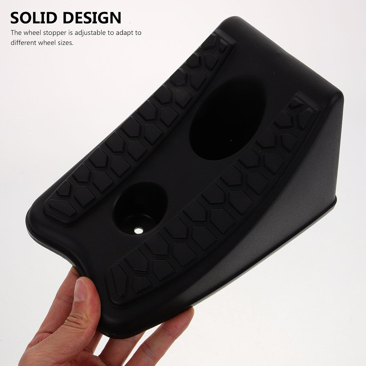 ULTECHNOVO Heavy Duty Car Wheel Chock with Textured Grip Compact Car Stop Block for Secure Parking Suitable for Cars Trucks Trailers and Motorcycles 7.9X5.1X9.1 Inches image number 5