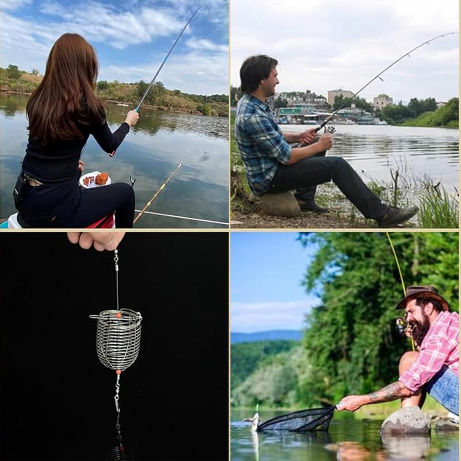 Fishing Bait Traps Cage,6Pcs Lightweight Stainless Steel Fishing Lure Basket,Carp Fishing Equipment Carp Feeder Holder Metal Fishing Basket Stainless Steel Nesting Cage Ordinary image number 4