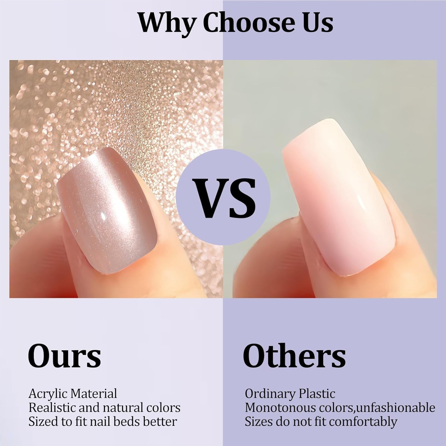 Press on Nails Art Kit, 210Pcs Cat Eye Press on False Nails for Women 7 Colors Short Square Reusable Nail Tip Stick in 15 Sizes Long Lasting Salon Fake Nails Stick on Artificial Acrylic False Nail Tips &mdash; Chameleon Series image number 1