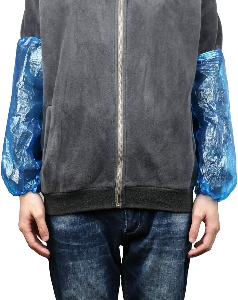 Plastic Oversleeves Protector, Disposable Arm/Sleeves Covers Waterproof Protector, 15.7 Inches,Blue(100 PCS) image number 4