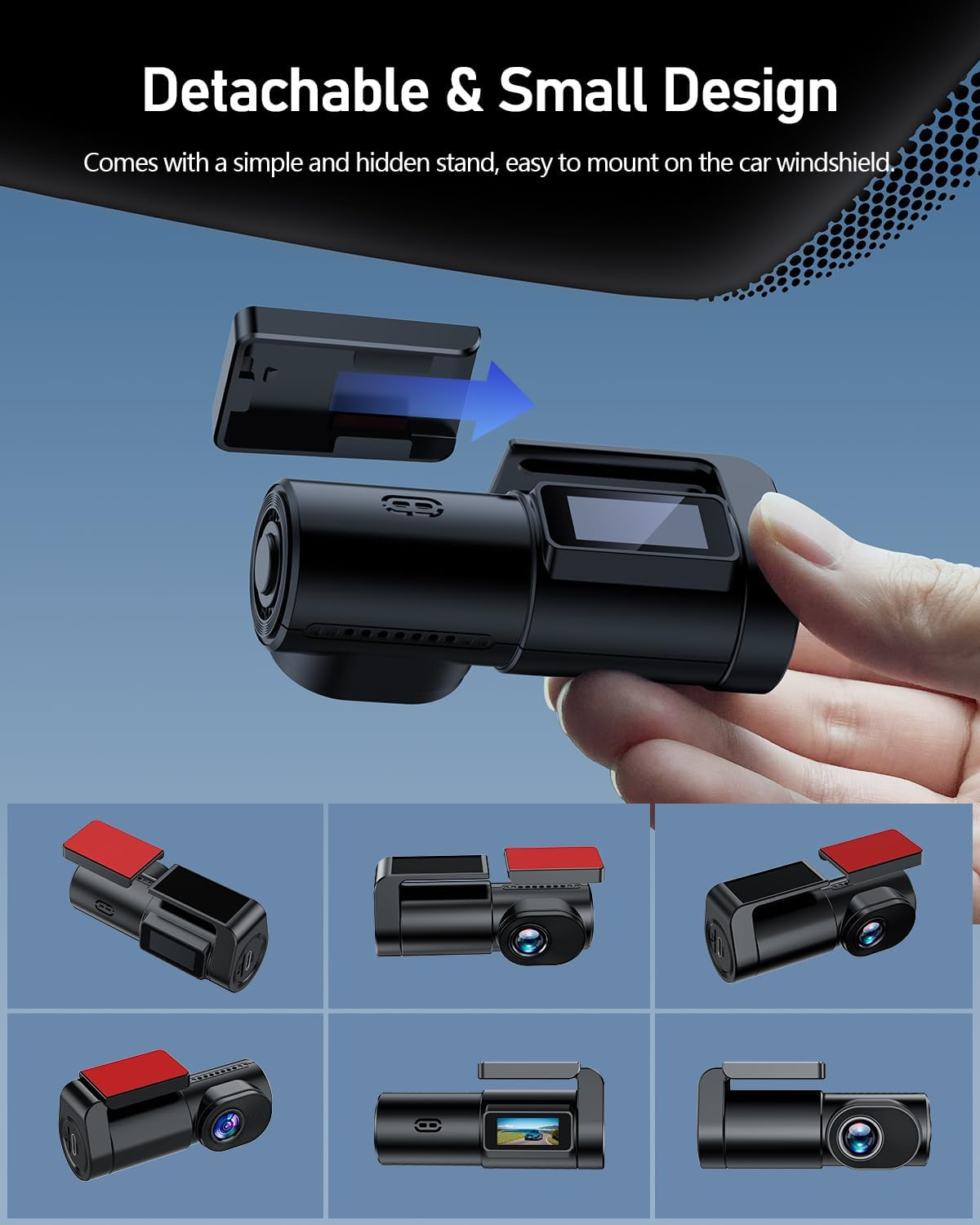 Range Tour 3K Dash Cam Front Wifi Car Camera with 64G Card and 3-Core Hardwire Kit for 72 Hours Parking Monitor, 0.96" Display Driving Recorder, APP Control, HDR 2.0, Loop Recording, Night Vision image number 6