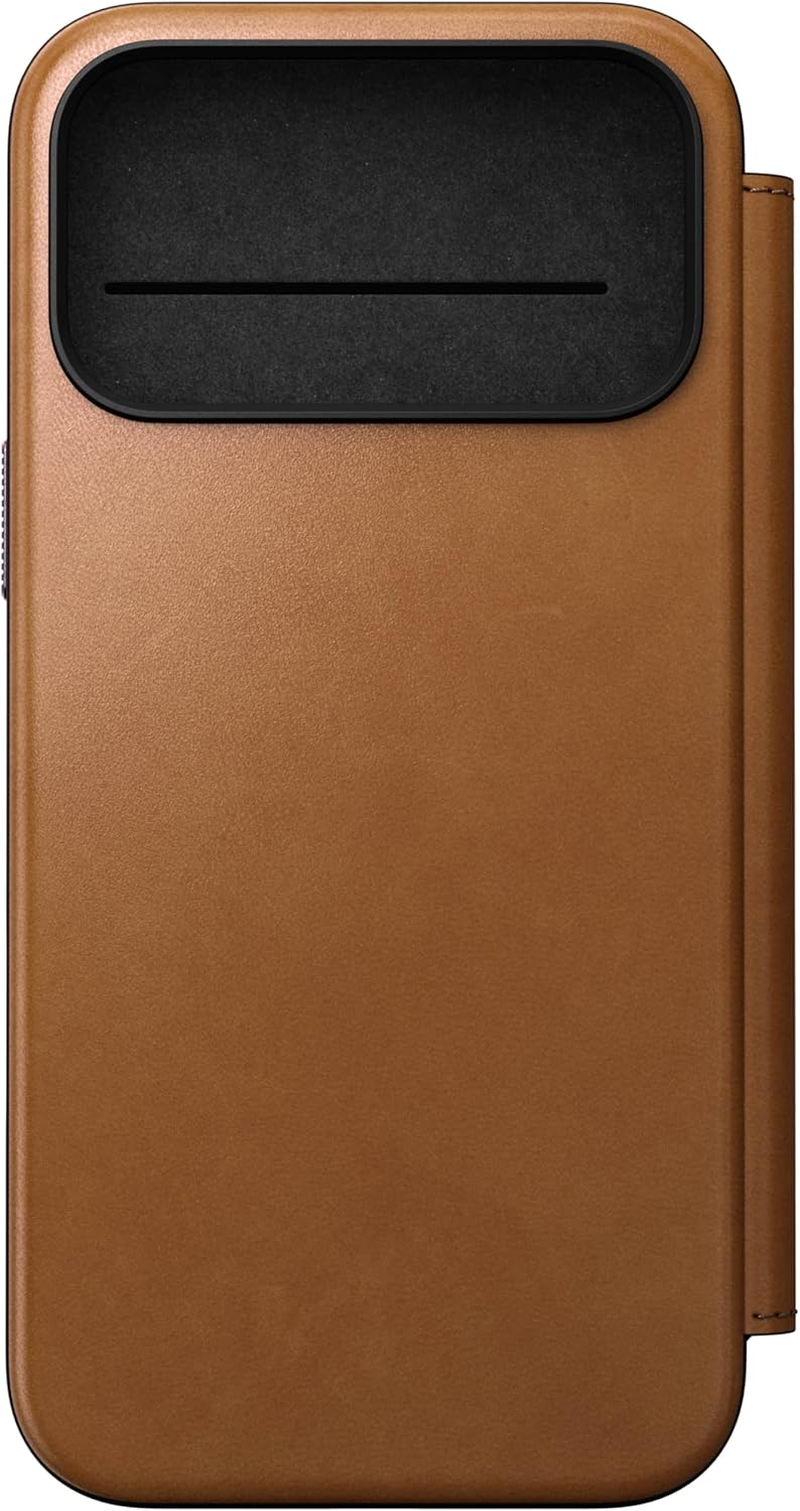 Nomad Modern Leather Folio Flip Phone Case Wallet Apple Iphone 17 Pro Max, Magsafe Compatible, Wireless Charging, Scratch-Resistant Shockproof Protective Cover Case - Black Ecco