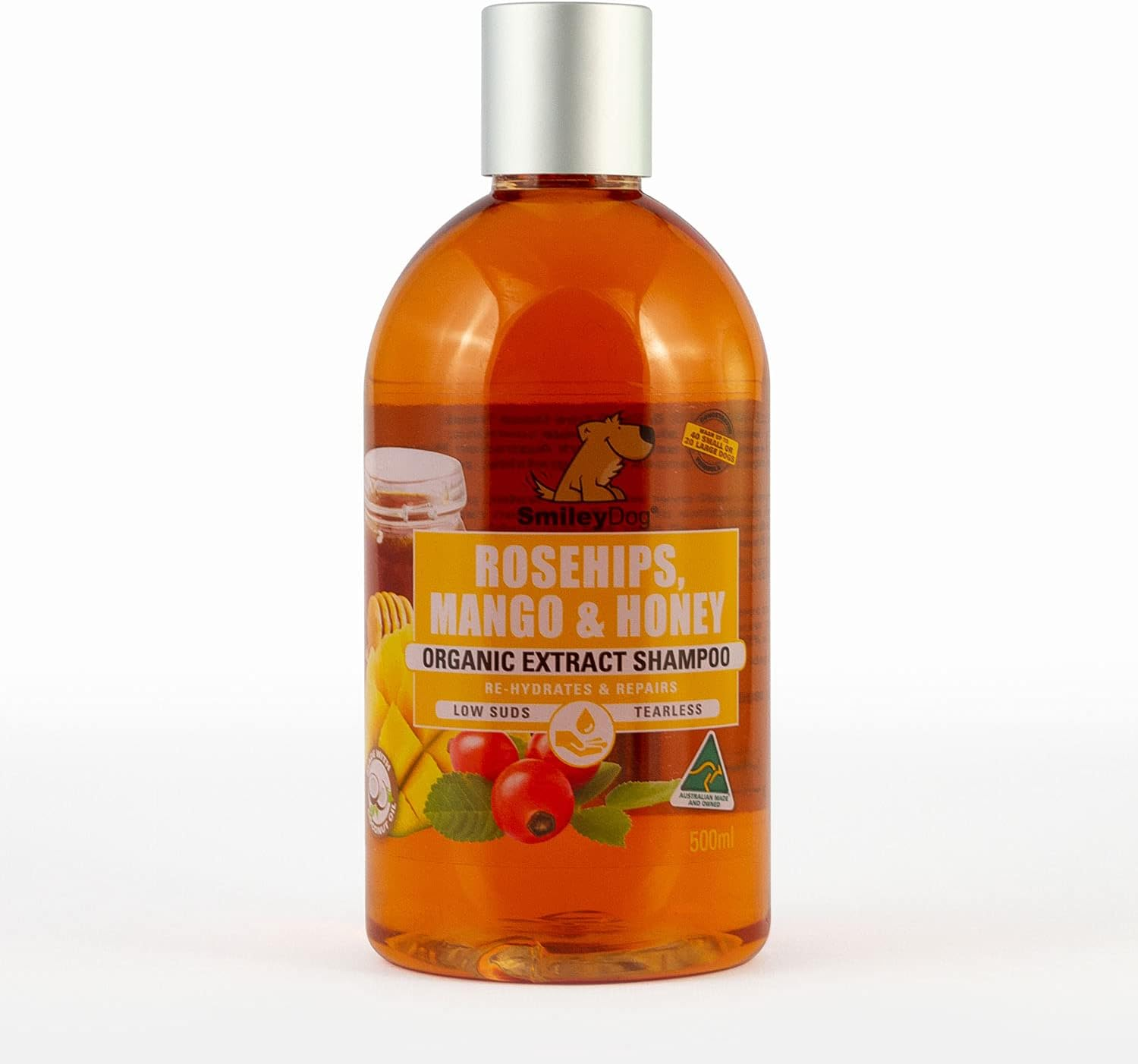Smiley Dog Organic Rosehips & Mango with Honey Shampoo, 500 Ml