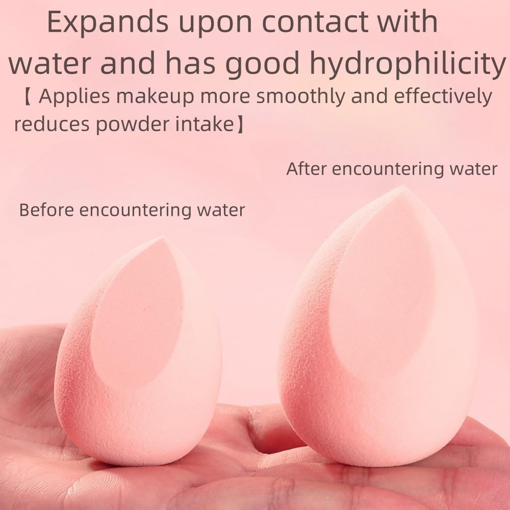 FACAING 8 Pcs Makeup Sponge Set 3 Shapes Beauty Blender Kit for Liquid Foundation Powder Cream and Sunscreen Latex-Free Cosmetic Applicators with Ergonomic Design image number 4