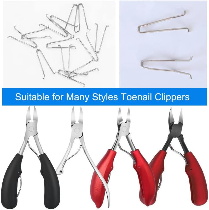 Torsor 5 Pack Toenail Clippers Spring Toe Nail Trimmer Torsion Springs Replacement Snap Shrapnel Clip Universal Manicure Pedicure Nail Cutter Clippers Heavy-Duty Grooming Tool Parts Replace image number 6