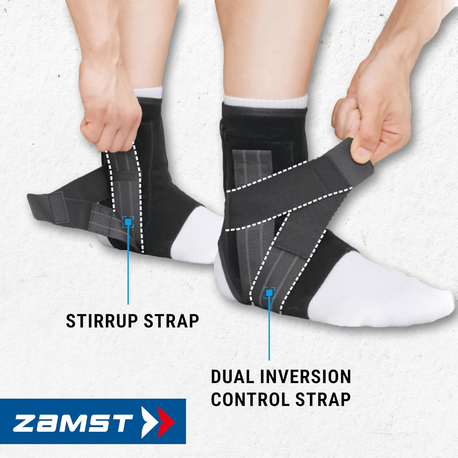 Zamst A1 Ankle Brace for Sports - Breathable Sports Ankle Support for Men and Women with Adjustable Three Way Straps for Moderate Lateral Ankle Sprain - Left, Small image number 1
