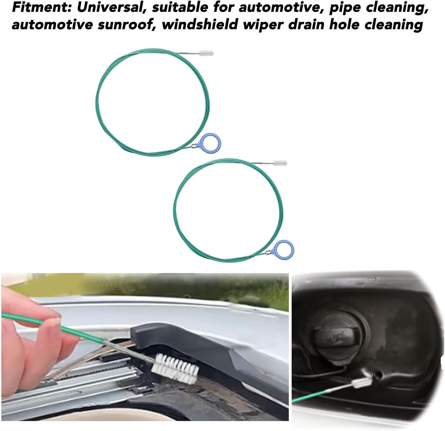 2Pcs 3M Long Drain Unblocker Wire Refrigerator Cleaning Brush,Car Sunroof Air Conditioner Tube Slim Drain Hole Cleaning Tool image number 6