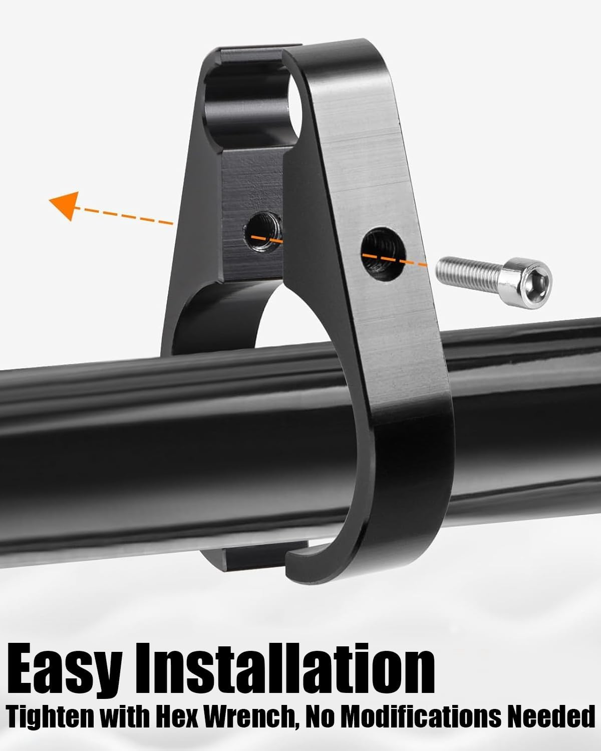 1.5" Clutch Throttle Cable Clamp Brake Line Clips Fit for Harley Can-Am Honda Kawasaki Suzuki Yamaha Polaris, 2 Pack, Silver image number 2