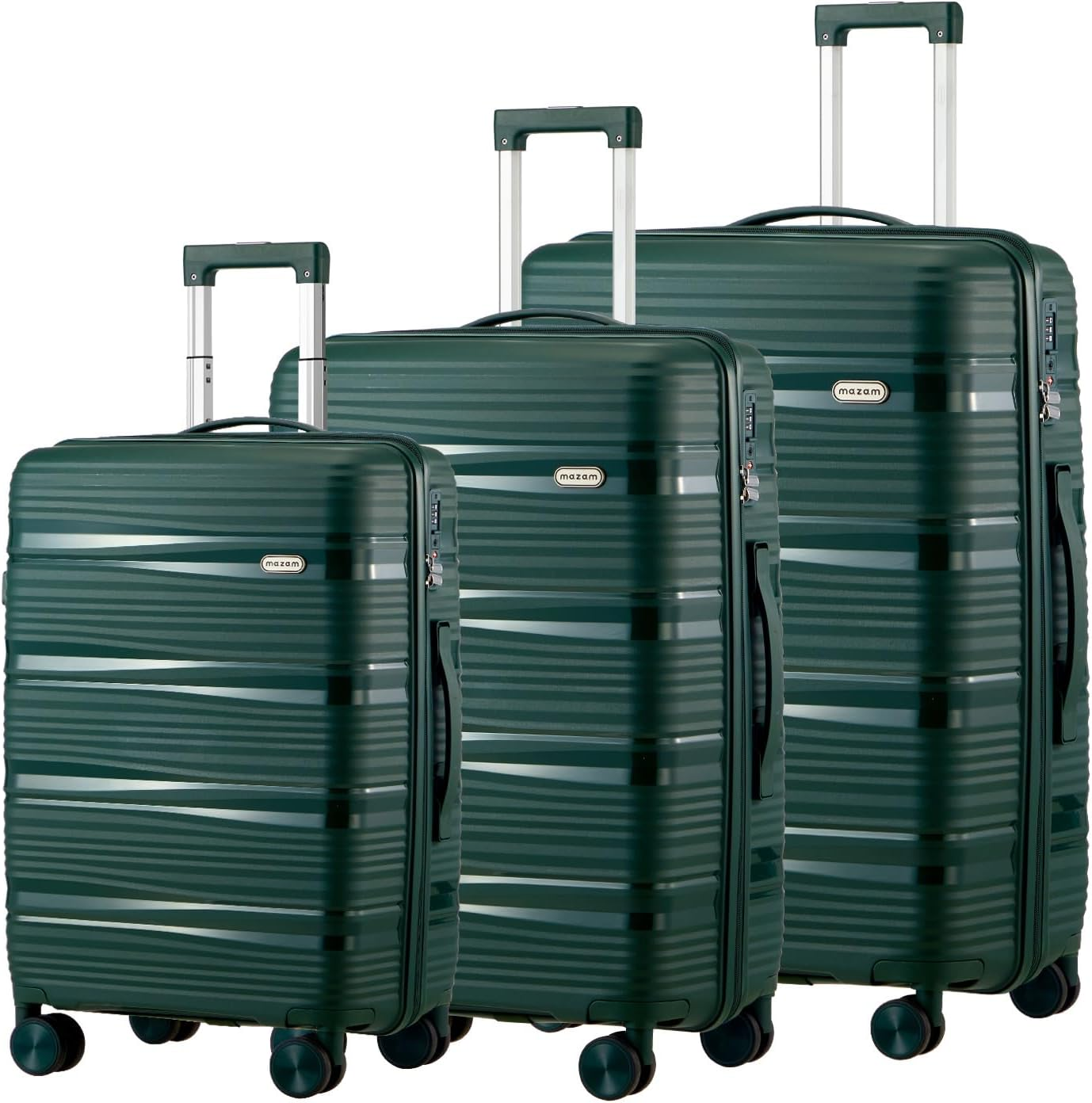 Mazam Suitcase 3Pcs Trolley Suitcase Green image number 4
