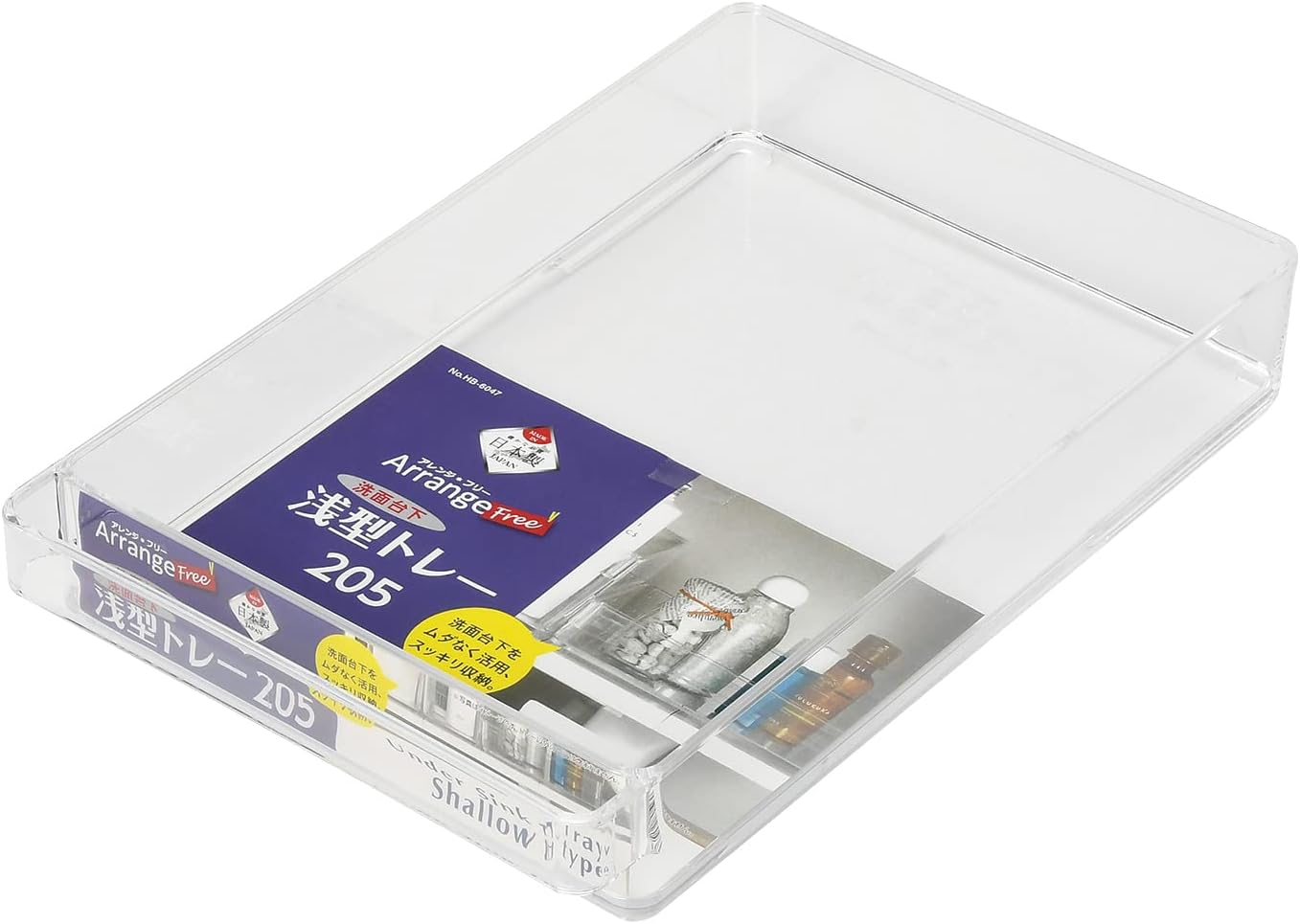 Pearl Metal HB-6046 Storage Tray, Deep, Slim, Width 3.9 Inches (10 Cm), under the Wash Basin, Kitchen, Made in Japan, Clear, Arrangement Free image number 5